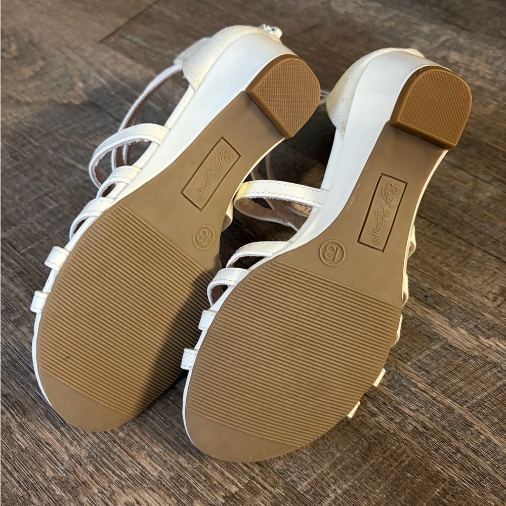 Self Esteem Girls White Strappy Dress Sandals - Picture 2 of 5